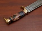 Damascus Bowie Knife — Hand-Forged, Wood Handle, Leather Sheath - Image 10