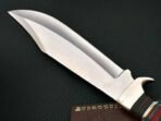 Damascus Bowie Knife — Hand-Forged, Wood Handle, Leather Sheath (RK-448) - Image 2