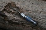 Damascus Folding Pocket Knife — Hand-Forged, 6.5" Overall, Hardwood Handle, Leather Sheath (RK-440) - Image 2