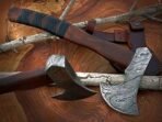 Tomahawk Axe — Hand-Forged Damascus, 20" Overall, Rosewood Handle - Image 4