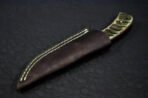 Damascus Skinner Knife — Hand-Forged, Ram Horn Handle, Leather Sheath (RK-458) - Image 5