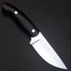 Damascus Fixed Blade Knife — Hand-Forged, Stag Horn Handle, Leather Sheath - Image 2