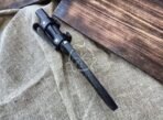 Damascus Hunting Knife — Hand-Forged, Stag Horn Handle, Leather Sheath | Engraving Available - Image 2