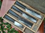 Damascus Chef Knife — Hand-Forged, Buffalo Horn Handle, Leather Sheath (RK-522) - Image 2