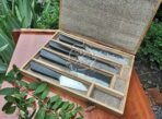 Damascus Chef Knife — Hand-Forged, Buffalo Horn Handle, Leather Sheath (RK-522) - Image 3