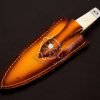 RK-535 Custom Hand Made Forged Hunter Knife Damascus Steel Boot Dagger Hunting Knife With Camel bone handle With Leather Sheath - Image 3