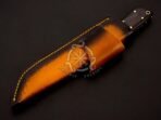 Damascus Tanto Knife — Hand-Forged, 9.5″ Overall, Stag Horn Handle, Leather Sheath - view 4