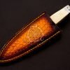 RK-535 Custom Hand Made Forged Hunter Knife Damascus Steel Boot Dagger Hunting Knife With Camel bone handle With Leather Sheath - Image 6