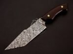 Damascus Tanto Knife — Hand-Forged, 11″ Overall, Stag Horn Handle, Leather Sheath - view 4