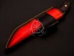 Damascus Tanto Knife — Hand-Forged, 11″ Overall, Stag Horn Handle, Leather Sheath - view 8