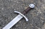 Viking Sword — Hand-Forged Damascus, Olive Wood Handle, Sheath Included (RK-528) - view 3
