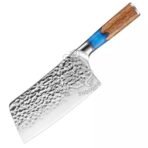 Stainless Steel Chef Knife — Hand-Forged, 12″ Overall, Stag Horn Handle, Leather Sheath - view 4