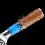 Stainless Steel Chef Knife — Hand-Forged, 12″ Overall, Stag Horn Handle, Leather Sheath - view 5
