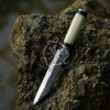 RK-527 Bone handle seax knife, hand forged viking knife, fixed blade knife, forged seax, saxon engraved knife, custom viking knife, ragnar knife - Image 2