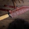 RK-527 Bone handle seax knife, hand forged viking knife, fixed blade knife, forged seax, saxon engraved knife, custom viking knife, ragnar knife - Image 3
