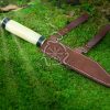 RK-527 Bone handle seax knife, hand forged viking knife, fixed blade knife, forged seax, saxon engraved knife, custom viking knife, ragnar knife - Image 4