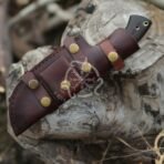 Damascus Bowie Knife — Hand-Forged, 10" Overall, Micarta Handle, Leather Sheath | Engraving Available - Image 6