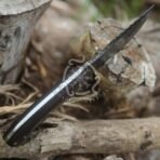 Damascus Bowie Knife — Hand-Forged, 10" Overall, Micarta Handle, Leather Sheath | Engraving Available - Image 5