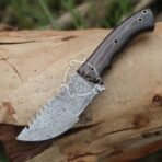 Damascus Bowie Knife — Hand-Forged, 10" Overall, Micarta Handle, Leather Sheath | Engraving Available - Image 3