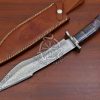 RK-550 Custom Handmade Damascus Hunting Camping Bowie Knife Best Quality Knife Gift For Him Gift For Her USA Made with Beautiful Camel Bone Handle - Image 2