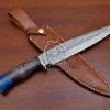 RK-553 Custom Handmade Damascus Hunting Bowie Camping knife Best Quality Knife Gift For Him With Beautiful Color Camel Bone Handle USA Made - Image 2