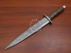 Damascus Dagger Knife — Hand-Forged, Rosewood Handle, Leather Sheath (RK-549) - Image 3
