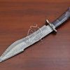 RK-550 Custom Handmade Damascus Hunting Camping Bowie Knife Best Quality Knife Gift For Him Gift For Her USA Made with Beautiful Camel Bone Handle - Image 3