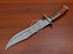 Damascus Bowie Knife — Hand-Forged, Camel Bone Handle, Leather Sheath (RK-551) - view 3