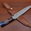 RK-553 Custom Handmade Damascus Hunting Bowie Camping knife Best Quality Knife Gift For Him With Beautiful Color Camel Bone Handle USA Made - Image 3