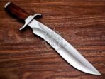 Damascus Bowie Knife — Hand-Forged, Wood Handle, Leather Sheath (RK-567) - Image 3