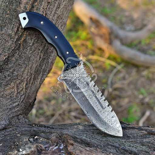 RK-542 10”Custom Handmade Hand FORGED DAMASCUS STEEL TRACKER HUNTING Fix Blade Knife Gift For Him USA Made