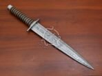 Damascus Dagger Knife — Hand-Forged, Rosewood Handle, Leather Sheath (RK-549) - Image 6