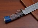 Damascus Bowie Knife — Hand-Forged, Camel Bone Handle, Leather Sheath (RK-553) - Image 4