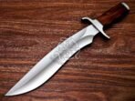 Damascus Bowie Knife — Hand-Forged, Wood Handle, Leather Sheath (RK-567) - Image 4
