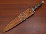 Damascus Dagger Knife — Hand-Forged, Rosewood Handle, Leather Sheath (RK-549) - Image 5