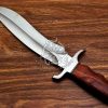 RK-567 Custom Handmade Damascus Hunting Bowie Knife Camping Knife Beautiful Wood Handle Knife Gift For Him Gift For Her USA Made - Image 5