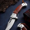 RK-531 Beautiful Damascus Pocket Knife Clip Point Folding Knife Pocket Hunting Survival Tactical Damascus Steel Wood - Image 8