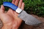 Damascus Tracker Knife — Hand-Forged, 10" Overall, Hardwood Handle, Leather Sheath (RK-543)