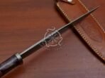 Damascus Bowie Knife — Hand-Forged, Camel Bone Handle, Leather Sheath (RK-553) - Image 6