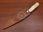 Damascus Bowie Knife — Hand-Forged, Bone Handle, Leather Sheath (RK-552) - Image 8
