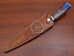 Damascus Bowie Knife — Hand-Forged, Camel Bone Handle, Leather Sheath (RK-553) - Image 7