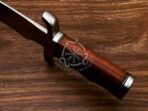 Damascus Bowie Knife — Hand-Forged, Wood Handle, Leather Sheath (RK-567) - Image 7