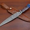 RK-553 Custom Handmade Damascus Hunting Bowie Camping knife Best Quality Knife Gift For Him With Beautiful Color Camel Bone Handle USA Made - Image 8