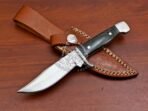 D2 Steel Skinner Knife — Hand-Forged, Pakka Wood Handle, Leather Sheath