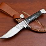 D2 Steel Skinner Knife — Hand-Forged, Pakka Wood Handle, Leather Sheath