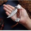 RK-531 Beautiful Damascus Pocket Knife Clip Point Folding Knife Pocket Hunting Survival Tactical Damascus Steel Wood - Image 4