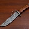 RK-562 Custom Handmade Damascus Hunting Camping Knife Damascus Steel Knife Leather Handle Gift For Him USA Made Top Rated Knife - Image 9