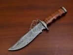 Damascus Camp Knife — Hand-Forged, Stag Horn Handle, Leather Sheath (RK-562) - Image 9