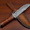 RK-562 Custom Handmade Damascus Hunting Camping Knife Damascus Steel Knife Leather Handle Gift For Him USA Made Top Rated Knife - Image 4