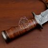 RK-562 Custom Handmade Damascus Hunting Camping Knife Damascus Steel Knife Leather Handle Gift For Him USA Made Top Rated Knife - Image 5